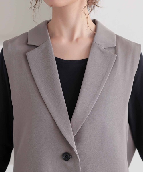 n'OrLABEL（ノアールレーベル）の「【セットアップ対応】『ツイルテーラードジレベスト』（ベスト・レディース・ブラック/グレー・1/2）」の12枚目の写真