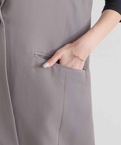 n'OrLABEL（ノアールレーベル）の「【セットアップ対応】『ツイルテーラードジレベスト』（ベスト・レディース・ブラック/グレー・1/2）」の9枚目の写真