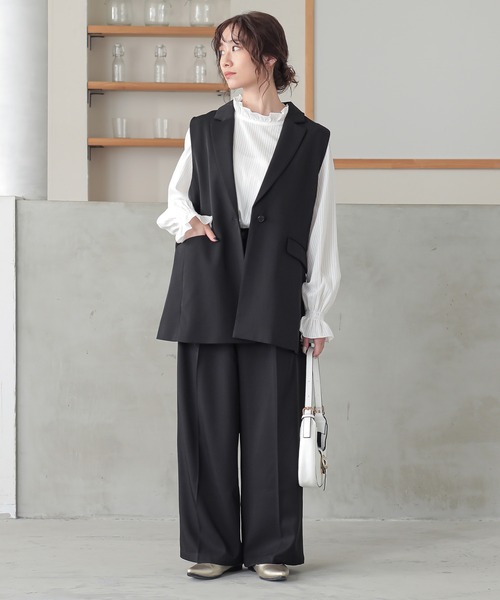 n'OrLABEL（ノアールレーベル）の「【セットアップ対応】『ツイルテーラードジレベスト』（ベスト・レディース・ブラック/グレー・1/2）」の22枚目の写真