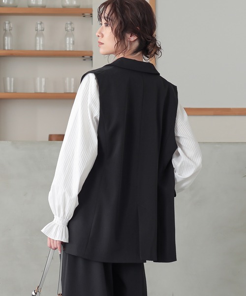 n'OrLABEL（ノアールレーベル）の「【セットアップ対応】『ツイルテーラードジレベスト』（ベスト・レディース・ブラック/グレー・1/2）」の21枚目の写真