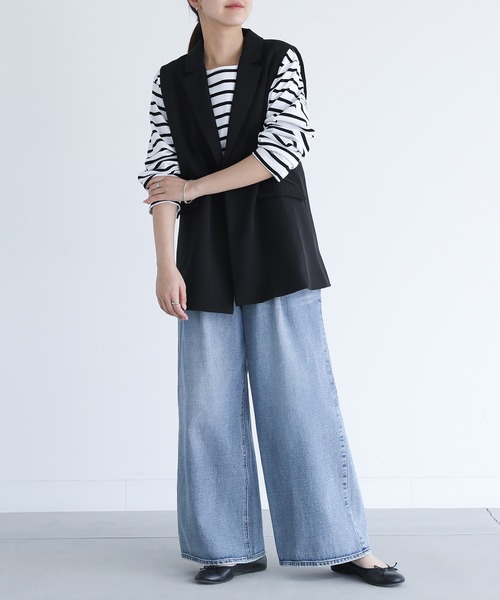 n'OrLABEL（ノアールレーベル）の「【セットアップ対応】『ツイルテーラードジレベスト』（ベスト・レディース・ブラック/グレー・1/2）」の18枚目の写真