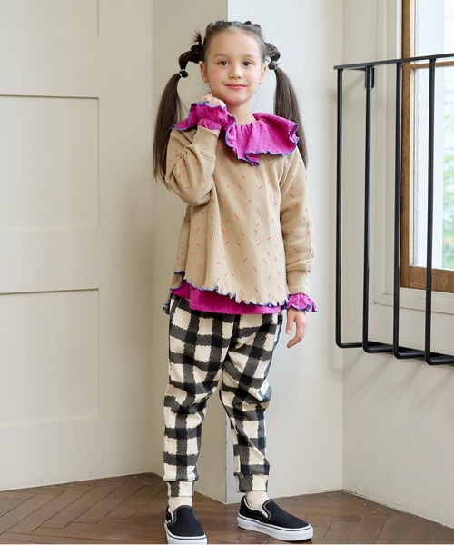 HOGAN RANCH WEAR（ホーガンランチウエア）の「ニットサッカーフリルカラーカットソー（80～150cm）（Tシャツ/カットソー・キッズ・ライトグレー/レッド/ブルー/パープル・90/100/110/120/130/140/150/80）」の18枚目の写真