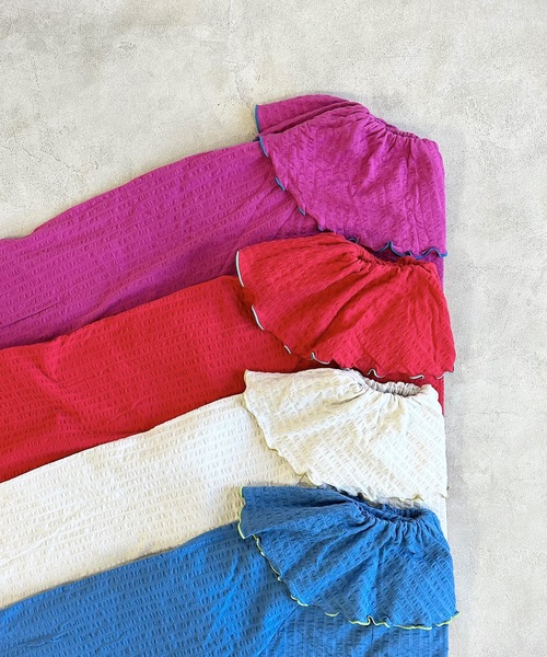 HOGAN RANCH WEAR（ホーガンランチウエア）の「ニットサッカーフリルカラーカットソー（80～150cm）（Tシャツ/カットソー・キッズ・ライトグレー/レッド/ブルー/パープル・90/100/110/120/130/140/150/80）」の8枚目の写真