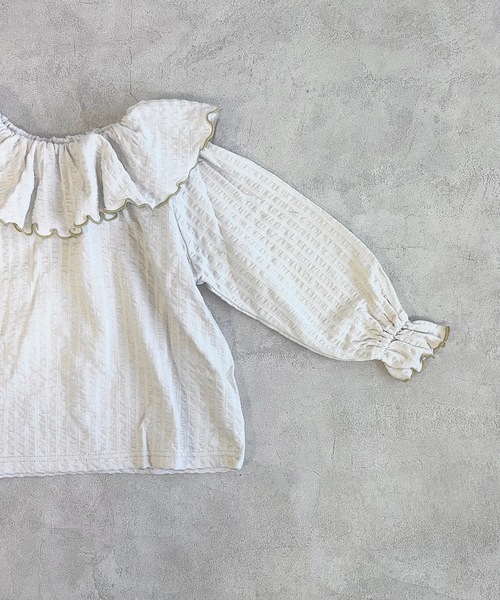 HOGAN RANCH WEAR（ホーガンランチウエア）の「ニットサッカーフリルカラーカットソー（80～150cm）（Tシャツ/カットソー・キッズ・ライトグレー/レッド/ブルー/パープル・90/100/110/120/130/140/150/80）」の20枚目の写真