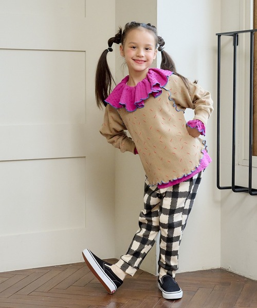 HOGAN RANCH WEAR（ホーガンランチウエア）の「ニットサッカーフリルカラーカットソー（80～150cm）（Tシャツ/カットソー・キッズ・ライトグレー/レッド/ブルー/パープル・90/100/110/120/130/140/150/80）」の21枚目の写真