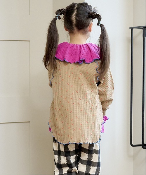 HOGAN RANCH WEAR（ホーガンランチウエア）の「ニットサッカーフリルカラーカットソー（80～150cm）（Tシャツ/カットソー・キッズ・ライトグレー/レッド/ブルー/パープル・90/100/110/120/130/140/150/80）」の17枚目の写真