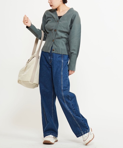 CONVERSE TOKYO（コンバーストウキョウ）の「WAIST TACK SHORT KNIT CARDIGAN（カーディガン/ボレロ・レディース・ベージュ/レッド/グリーン・FREE）」の10枚目の写真