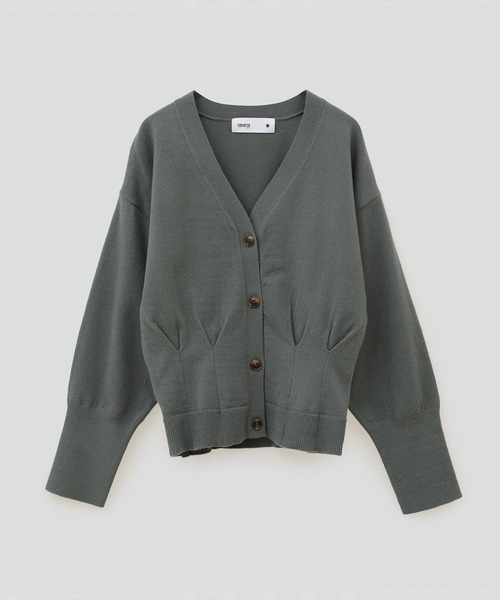 CONVERSE TOKYO（コンバーストウキョウ）の「WAIST TACK SHORT KNIT CARDIGAN（カーディガン/ボレロ・レディース・ベージュ/レッド/グリーン・FREE）」の4枚目の写真