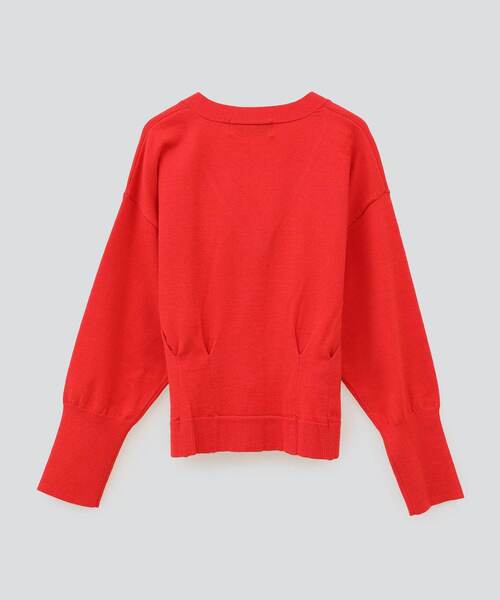 CONVERSE TOKYO（コンバーストウキョウ）の「WAIST TACK SHORT KNIT CARDIGAN（カーディガン/ボレロ・レディース・ベージュ/レッド/グリーン・FREE）」の7枚目の写真