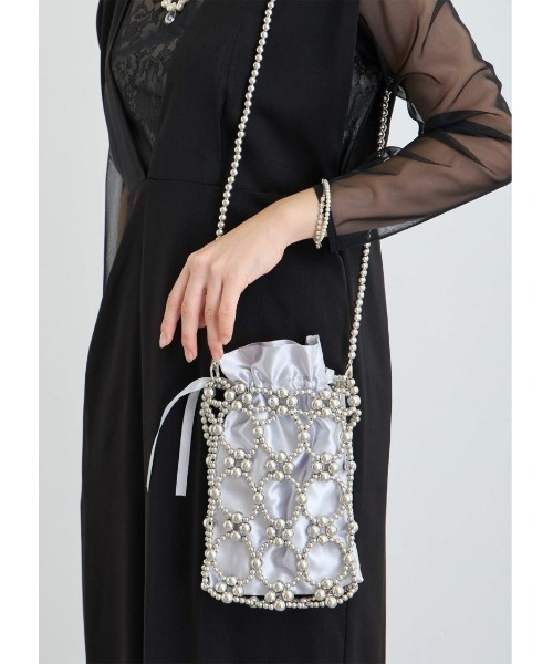 Dorry Doll（ドリードール）の「パールバッグ（ショルダーバッグ・レディース・ブラック/オフホワイト/シルバー・FREE）」の7枚目の写真