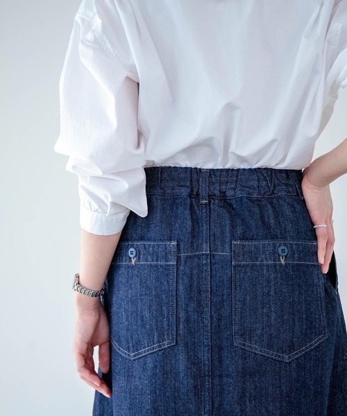 D.M.G.（ドミンゴ）の「[D.M.G. / ディーエムジー] 10ozムラ糸デニム ベイカースカート（デニムスカート・レディース・ワンウォッシュ・S/M）」の20枚目の写真