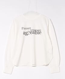 NICOLE white | ロゴ入りロングスリーブTEE（金刺繍／パール）の2タイプ(Tシャツ/カットソー)