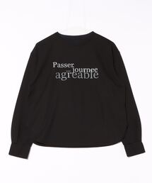 NICOLE white | ロゴ入りロングスリーブTEE（金刺繍／パール）の2タイプ(Tシャツ/カットソー)