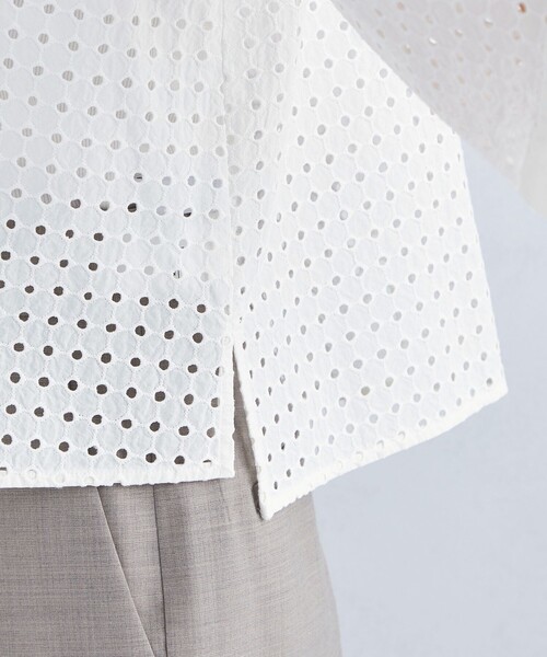 green label relaxing（グリーンレーベルリラクシング）の「カットワーク レース ブラウス（シャツ/ブラウス・レディース・ブラック/ホワイト・FREE）」の12枚目の写真