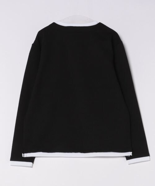 ARCHIVER（アーカイバ）の「【69】【it】キーネック ジオメトリックジャガード ロングスリーブ（Tシャツ/カットソー・レディース・ブラック/グレー/ホワイト・LARGE/MEDIUM）」の4枚目の写真