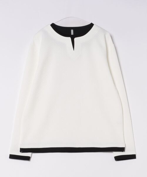 ARCHIVER（アーカイバ）の「【69】【it】キーネック ジオメトリックジャガード ロングスリーブ（Tシャツ/カットソー・レディース・ブラック/グレー/ホワイト・LARGE/MEDIUM）」の8枚目の写真