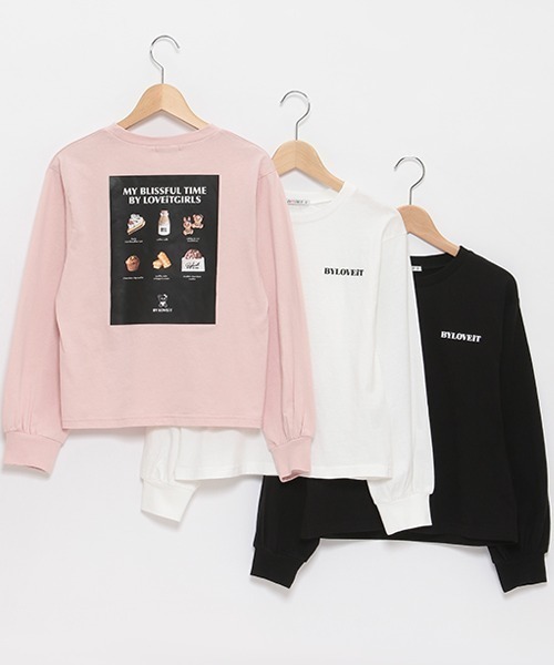 by LOVEiT（バイラビット）の「【WEB限定】バックプリント長袖Tシャツ（Tシャツ/カットソー・キッズ・ブラック/オフホワイト/ピンク・130cm/140cm/150cm/160cm/120cm）」の4枚目の写真