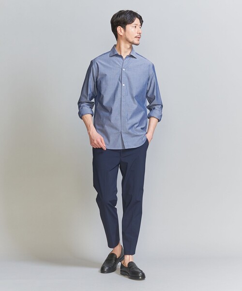 BEAUTY&YOUTH UNITED ARROWS（ビューティーアンドユースユナイテッドアローズ）の「【WEB限定 WARDROBE SMART】コットン ポプリン  ハーフプラケット ワイドカラーシャツ（シャツ/ブラウス・メンズ・コバルトブルー/ホワイト/ネイビー/ブラック・XL/L/M/S）」の11枚目の写真