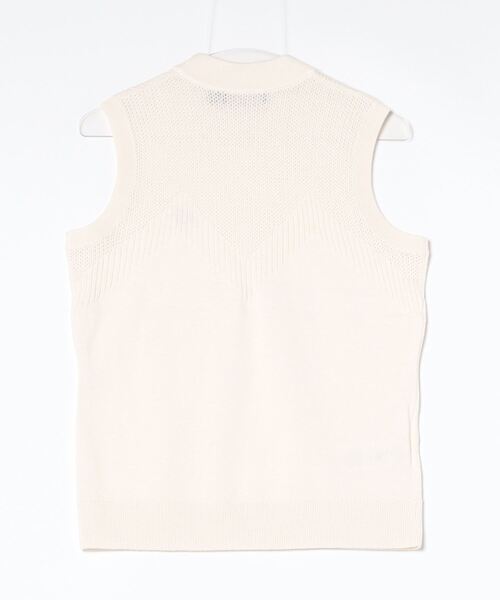 FRED PERRY(フレッドペリー)の「Pointelle Detail Knitted Top(タンクトップ・レディース・ホワイト・10)」の2枚目の写真