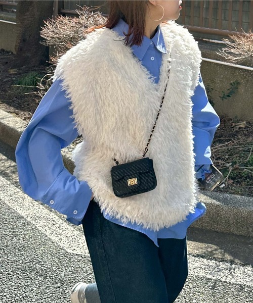 archives（アルシーヴ）の「〈limited〉FEATHER 2WAY VEST（ベスト・レディース・アイボリー/ブルー/グレー・MEDIUM）」の6枚目の写真