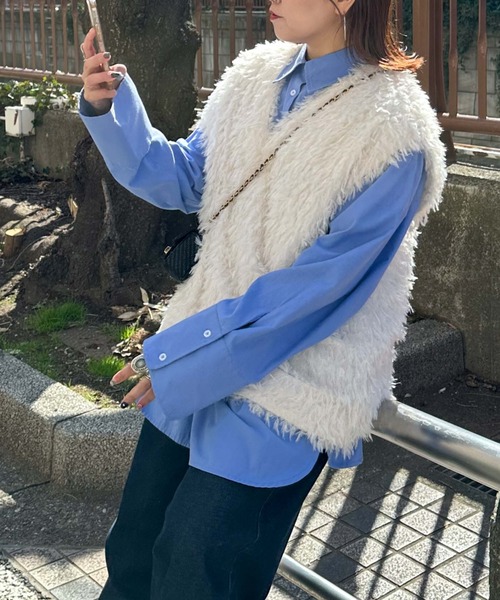 archives（アルシーヴ）の「〈limited〉FEATHER 2WAY VEST（ベスト・レディース・アイボリー/ブルー/グレー・MEDIUM）」の8枚目の写真