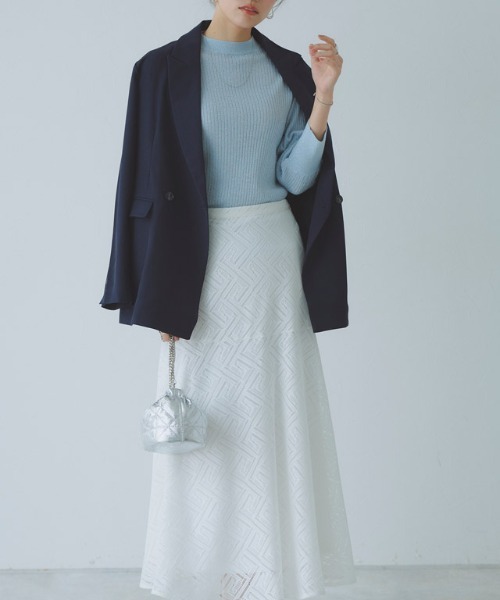 Pierrot（ピエロ）の「ダブルボタンジャケット（テーラードジャケット・レディース・ライトベージュ/ネイビー/チェック・M/L）」の13枚目の写真