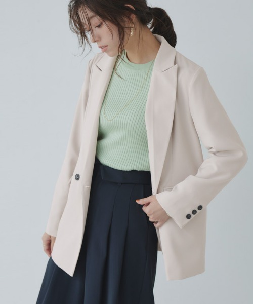 Pierrot（ピエロ）の「ダブルボタンジャケット（テーラードジャケット・レディース・ライトベージュ/ネイビー/チェック・M/L）」の17枚目の写真