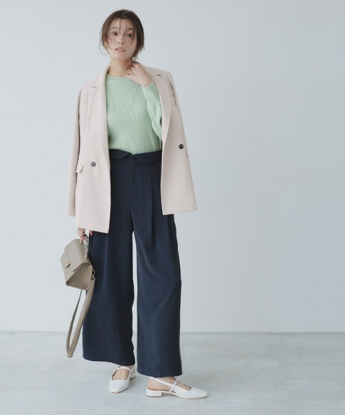 Pierrot（ピエロ）の「ダブルボタンジャケット（テーラードジャケット・レディース・ライトベージュ/ネイビー/チェック・M/L）」の19枚目の写真