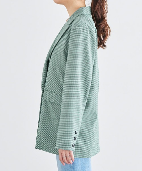 Pierrot（ピエロ）の「ダブルボタンジャケット（テーラードジャケット・レディース・ライトベージュ/ネイビー/チェック・M/L）」の6枚目の写真