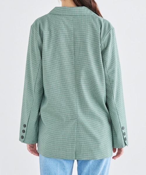 Pierrot（ピエロ）の「ダブルボタンジャケット（テーラードジャケット・レディース・ライトベージュ/ネイビー/チェック・M/L）」の7枚目の写真