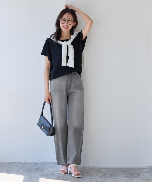 Pierrot(ピエロ)の「デニムワイドパンツ(デニムパンツ・レディース・ブラック/ブルー/サックスブルー/グレー・PM/L/M/S/PS/PL/LL/TL/TM)」の18枚目の写真