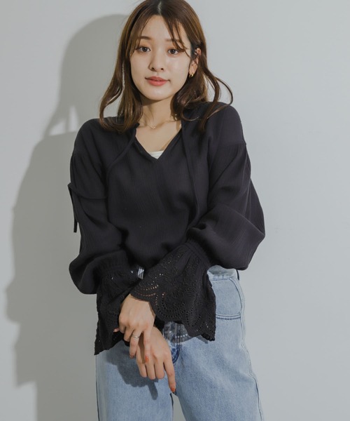 セール】スカラップレースヨウリュウブラウス（シャツ/ブラウス