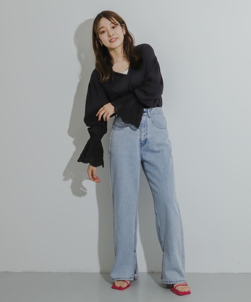 SENSE OF PLACE by URBAN RESEARCH（センスオブプレイスバイアーバンリサーチ）の「スカラップレースヨウリュウブラウス（シャツ/ブラウス・レディース・レッド/オフホワイト/ブラック・ONE）」の9枚目の写真