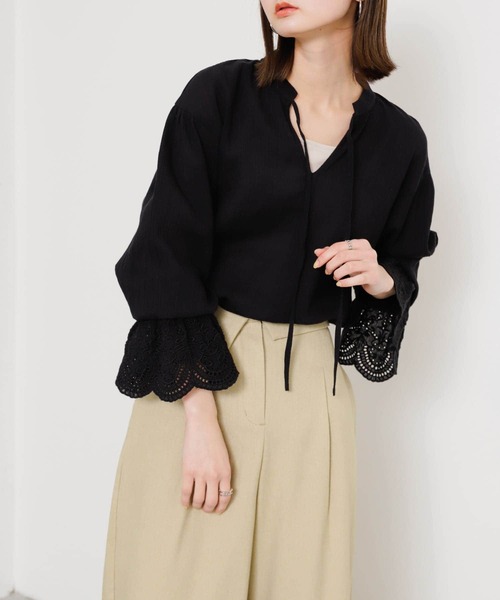 SENSE OF PLACE by URBAN RESEARCH（センスオブプレイスバイアーバンリサーチ）の「スカラップレースヨウリュウブラウス（シャツ/ブラウス・レディース・レッド/オフホワイト/ブラック・ONE）」の10枚目の写真