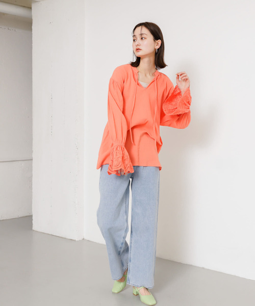 SENSE OF PLACE by URBAN RESEARCH（センスオブプレイスバイアーバンリサーチ）の「スカラップレースヨウリュウブラウス（シャツ/ブラウス・レディース・レッド/オフホワイト/ブラック・ONE）」の14枚目の写真