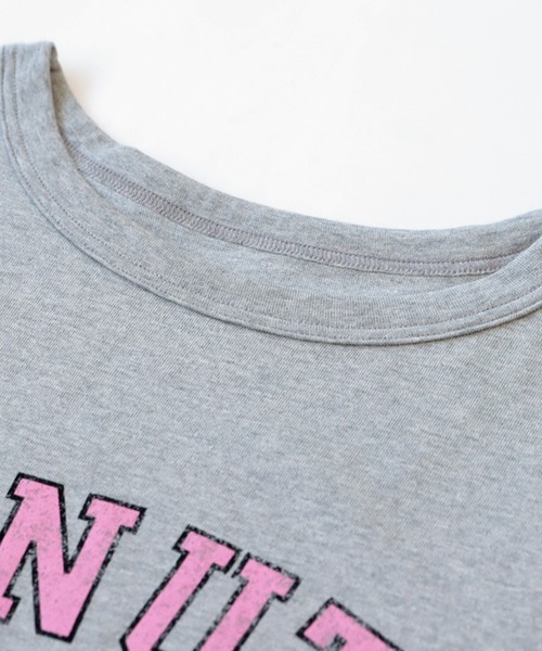 antiqua(アンティカ)の「フードロゴTシャツ(Tシャツ/カットソー・レディース・ネイビー/ブラック/イエロー/オフホワイト/杢グレー/ピンク・FREE)」の12枚目の写真
