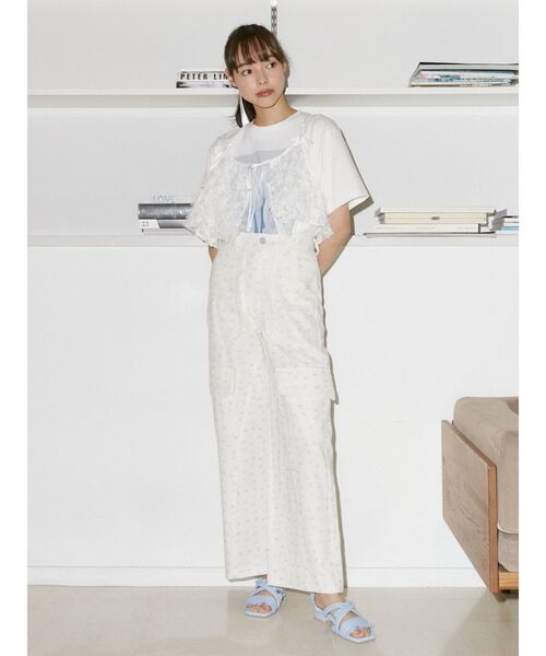 merry jenny（メリージェニー）の「fluffyレースリボンビスチェ（キャミソール・レディース・オフホワイト/ブラック・FREE）」の9枚目の写真