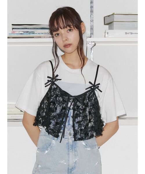 タグ付新品✨】モスキーノ リボン ビスチェ キャミソール レース
