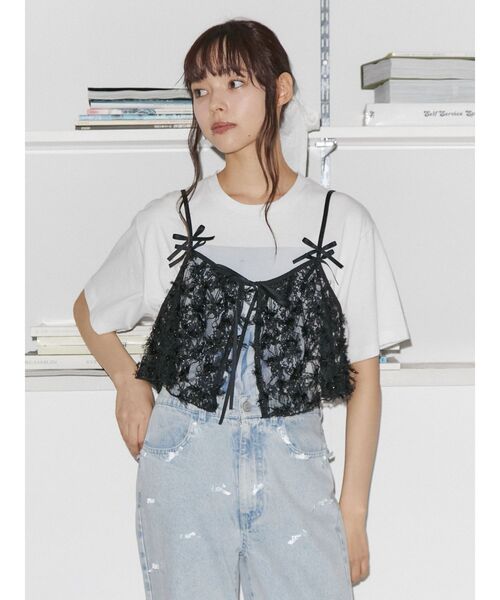 メリージェニー リボンレースペプラム ビスチェ merryJenny MERRY