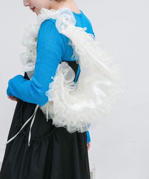 KBF（ケイビーエフ）の「フリルチュールBAG（ショルダーバッグ・レディース・ブラック/アイボリー/グレー・ONE）」の12枚目の写真