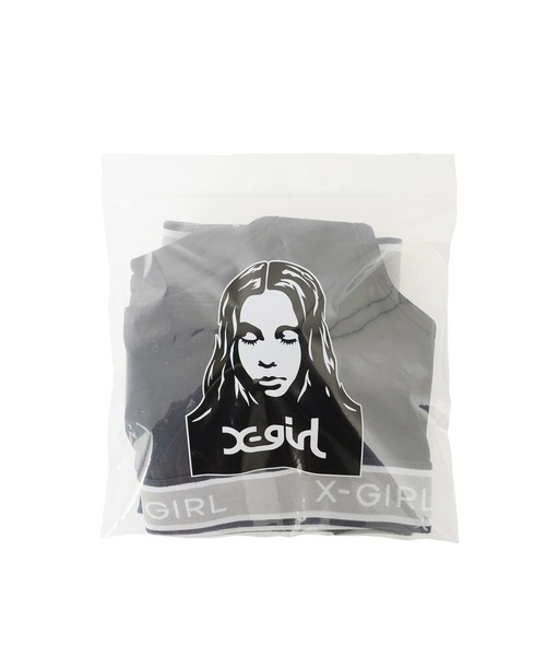X-girl（エックスガール）の「LOGO UNDERWEAR SET（ブラ&ショーツ・レディース・ブラック/オリーブ・S/M）」の3枚目の写真