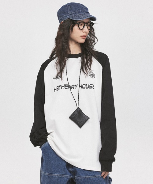 Ressaca(レサーカ)の「オーバーサイズ カラーブロック ラグランスリーブBIGロンT(Tシャツ/カットソー・メンズ・パープル/グリーン/ホワイト・XL/L/M)」の4枚目の写真