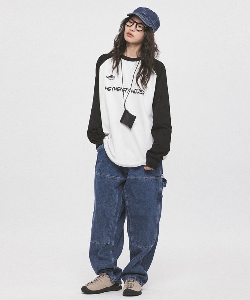 Ressaca(レサーカ)の「オーバーサイズ カラーブロック ラグランスリーブBIGロンT(Tシャツ/カットソー・メンズ・パープル/グリーン/ホワイト・XL/L/M)」の11枚目の写真