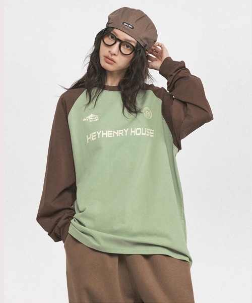Ressaca(レサーカ)の「オーバーサイズ カラーブロック ラグランスリーブBIGロンT(Tシャツ/カットソー・メンズ・パープル/グリーン/ホワイト・XL/L/M)」の14枚目の写真