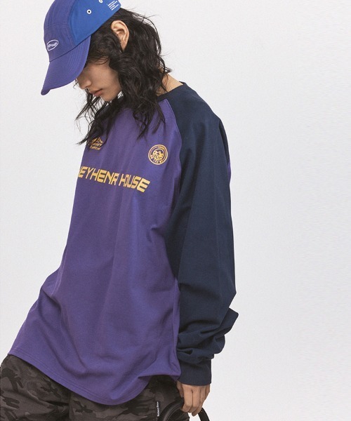 Ressaca(レサーカ)の「オーバーサイズ カラーブロック ラグランスリーブBIGロンT(Tシャツ/カットソー・メンズ・パープル/グリーン/ホワイト・XL/L/M)」の16枚目の写真