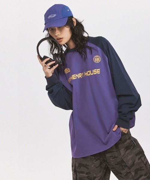 Ressaca(レサーカ)の「オーバーサイズ カラーブロック ラグランスリーブBIGロンT(Tシャツ/カットソー・メンズ・パープル/グリーン/ホワイト・XL/L/M)」の18枚目の写真