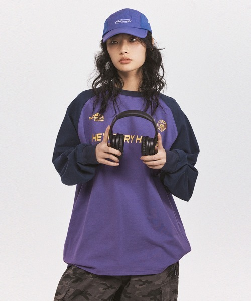 Ressaca(レサーカ)の「オーバーサイズ カラーブロック ラグランスリーブBIGロンT(Tシャツ/カットソー・メンズ・パープル/グリーン/ホワイト・XL/L/M)」の19枚目の写真