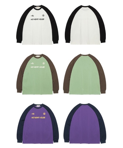 Ressaca(レサーカ)の「オーバーサイズ カラーブロック ラグランスリーブBIGロンT(Tシャツ/カットソー・メンズ・パープル/グリーン/ホワイト・XL/L/M)」の7枚目の写真