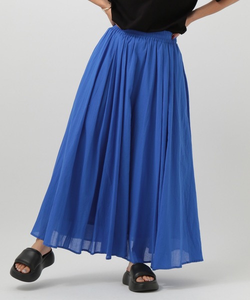 BAYFLOW（ベイフロー）の「コットンフレアスカート（スカート・レディース・アイボリー/ブラック/ピンク/ブルー・MEDIUM/SMALL）」の8枚目の写真