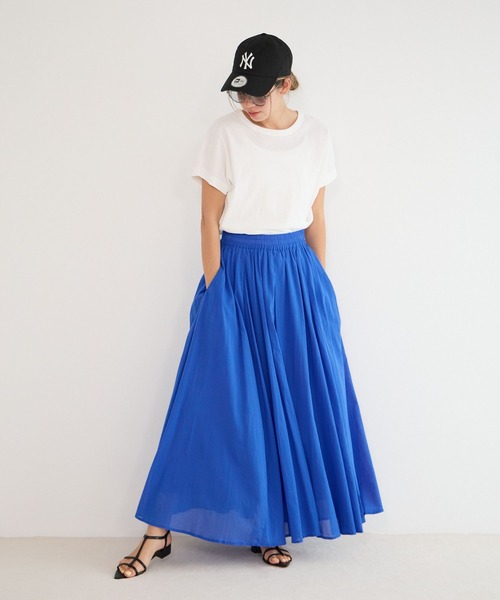 BAYFLOW（ベイフロー）の「コットンフレアスカート（スカート・レディース・アイボリー/ブラック/ピンク/ブルー・MEDIUM/SMALL）」の22枚目の写真